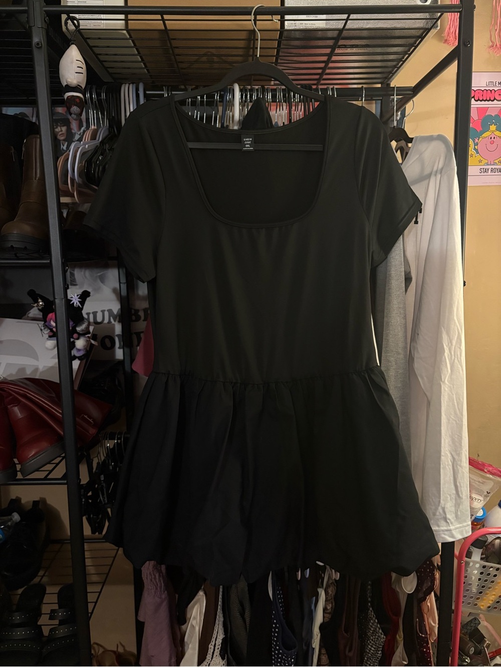 Black Scoop Neck Babydoll Tunic